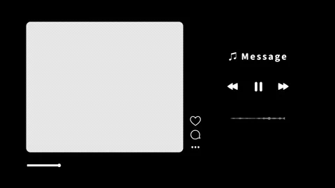 Cute message frame like a music playback screen (monotone) Stock Footage 311032296