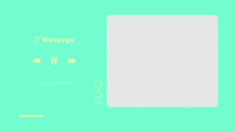 Cute message frame like a music playback screen (green, yellow) Stock Footage 311032304