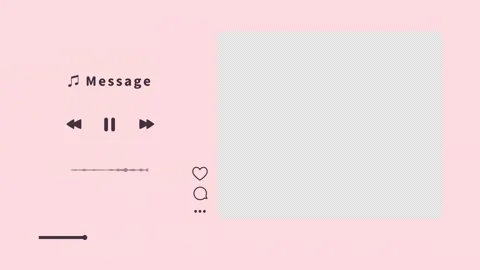 Cute message frame like a music playback screen (pink and brown) Stock Footage 311032331