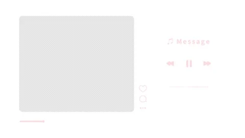 Cute message frame like music playback screen (pink and white) Stock Footage 311032340
