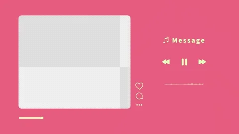 Cute message frame like music playback screen (pink and green) Stock Footage 311032342
