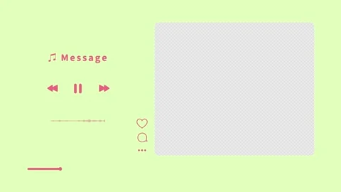 Cute message frame like music playback screen (pink and green) Stock Footage 311032344
