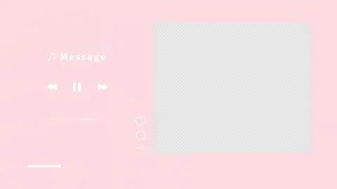 Cute message frame like music playback screen (pink and white) Stock Footage 311032346