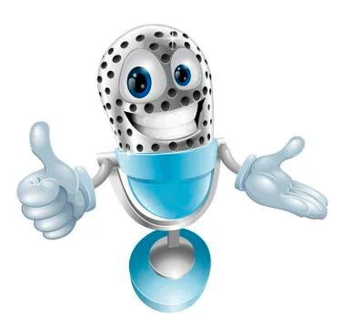 Cute microphone character Ilustração Stock