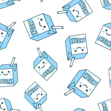 Cute milk icon in flat style. Milkshake vector illustration on white isolated Stock Illustration