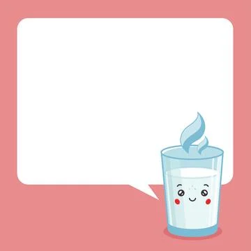 Cute Milk with Speech Bubbles Stock Illustration