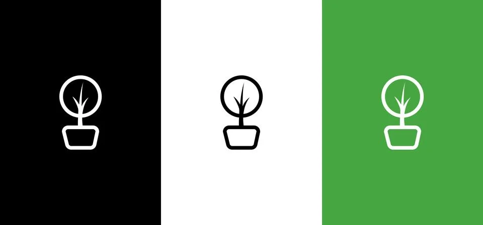 A cute mini plant pot Vector illustration, Growing plant Stockillustratie