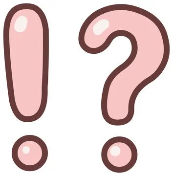 Cute Minimal Question and Exclamation Mark Icons Stock Illustration