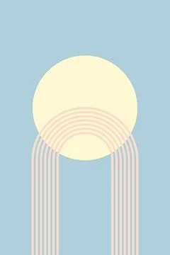 Cute minimalistic abstract boho posters. Vector illustration Stock Illustration