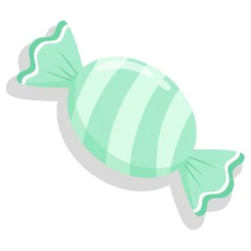 Cute mint green candy vector illustration isolated on white Stock Illustration