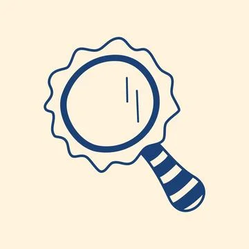 Cute mirror with handle, doodle style illustration Stock Illustration