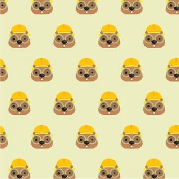 Cute mole vector seamless pattern illustration. 스톡 일러스트