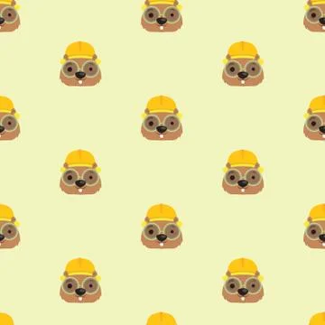 Cute mole vector seamless pattern illustration.. Stock Illustration