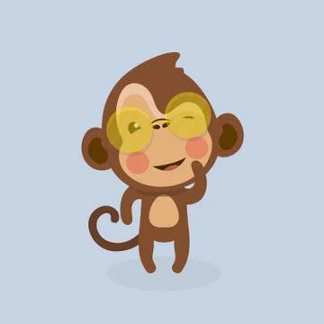 Cute monkey cartoon. Stock Illustration