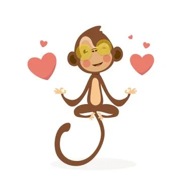 Cute monkey cartoon. Stock Illustration