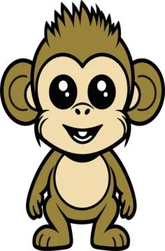 Cute Monkey Cartoon Stock Illustration