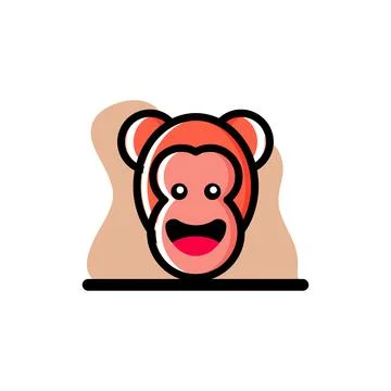 Cute Monkey Character Conceptual Vector Icon Design Stock Illustration
