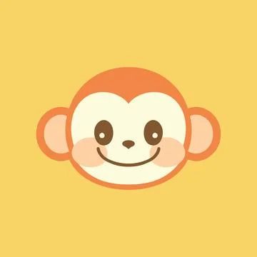 Cute monkey chibi mascot vector cartoon style Stock Illustration