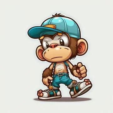 Cute Monkey Chill Mode Illustration Stock Illustration