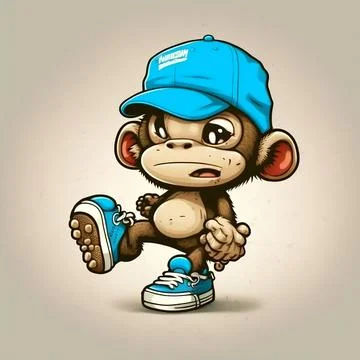 Cute Monkey Chill Mode Illustration Stock Illustration