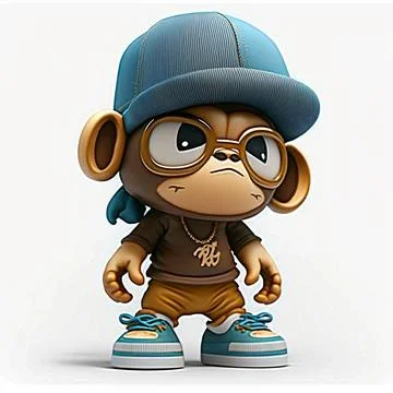 Cute Monkey Chill Mode Illustration Stock Illustration