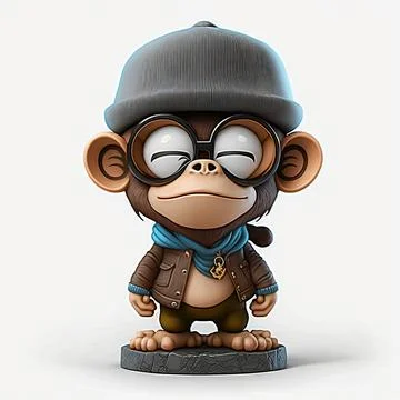 Cute Monkey Chill Mode Illustration Stock Illustration