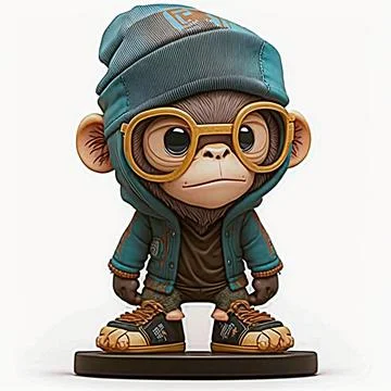 Cute Monkey Chill Mode Illustration Stock Illustration