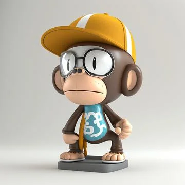 Cute Monkey Chill Mode Illustration Stock Illustration