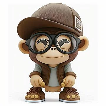 Cute Monkey Chill Mode Illustration Stock Illustration