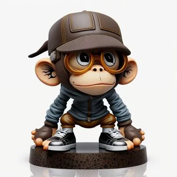 Cute Monkey Chill Mode Illustration Stock Illustration