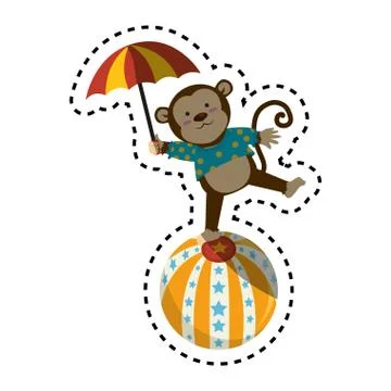 Cute monkey circus animal Stock-Illustration