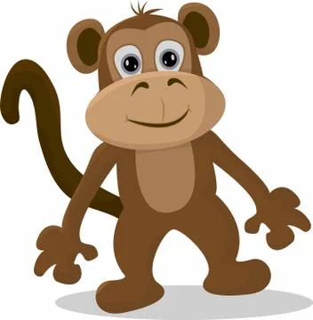 Cute monkey dancing cartoon icon. Stock Illustration