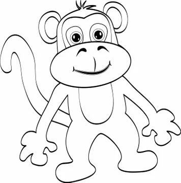 Cute monkey dancing cartoon icon. Stock Illustration