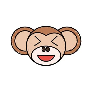 Cute monkey drawing animal Stock Illustration