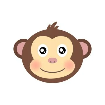 Cute Monkey Face Illustration Ilustración de archivo