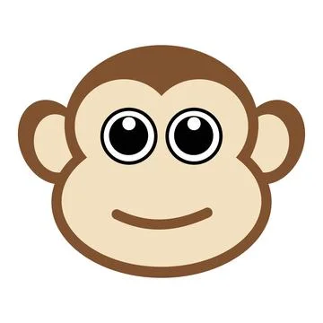 Cute Monkey Face Isolated on White Background Stock Vector illustration  Stock Illustration