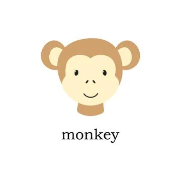 Cute monkey head vector. Stock Illustration