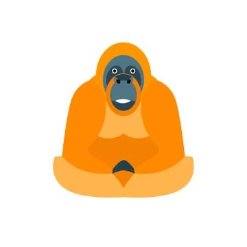 Cute monkey icon, logo, symbol. Vector illustration Stock Illustration