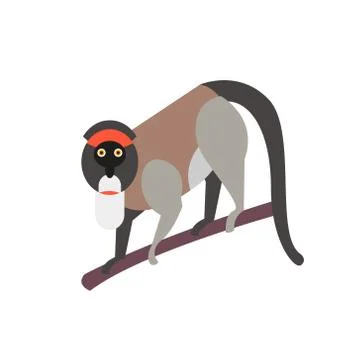 Cute monkey icon, logo, symbol. Vector illustration Stock Illustration