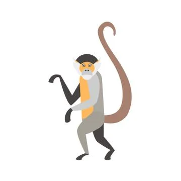 Cute monkey icon, logo, symbol. Vector illustration Stock Illustration