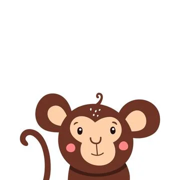 Cute monkey icon. Vector illustration isolated on a white background Stock Illustration