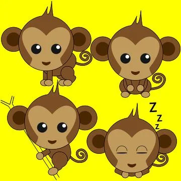 Cute monkey Illustrazione stock