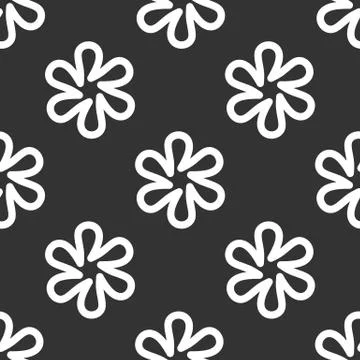 Cute monochrome seamless pattern with abstract outlined flower motif Stock Illustration