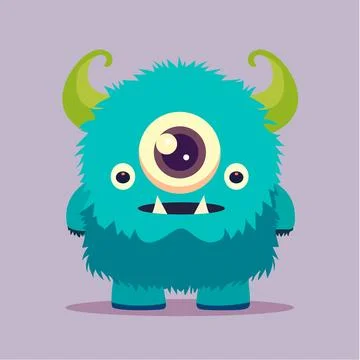 Cute monster cartoon character vector icon illustration icon concept isolat.. Illustrazione stock