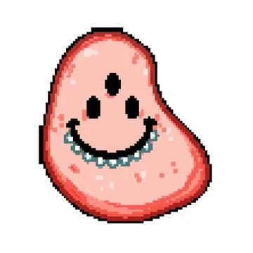 Cute monster character pixel art vector illustration Stock Illustration