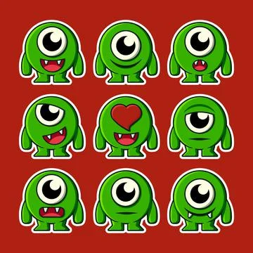 Cute monster expression Stock Illustration