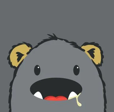 Cute Monster face vector illustration Illustrazione stock