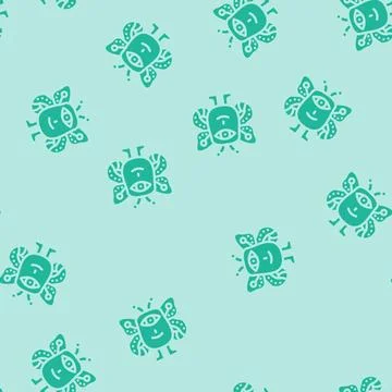 Cute monster funny glyph vector seamless pattern Illustrazione stock