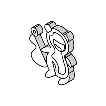 Cute monster funny isometric icon vector illustration Stockillustratie