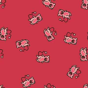 Cute monster funny vector seamless pattern Illustrazione stock